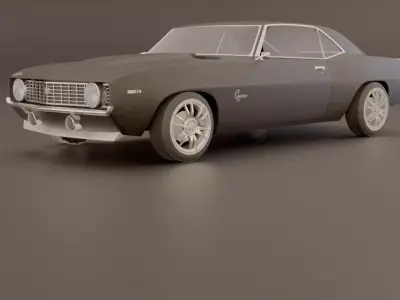 CamaroSSMuscleCar classic car Low-poly 3D model