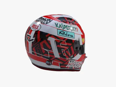 Leclerc helmet 2020 Low-poly 3D model