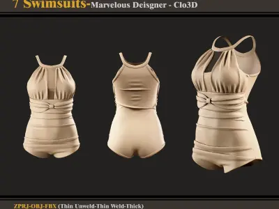 7 Swimsuit-MD-Clo3D-FBX-OBJ 3D model