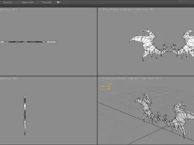 Cartoon death wing Low-poly 3D model