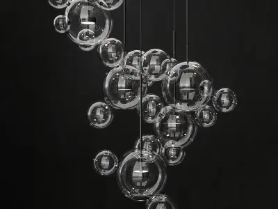 Chandelier Giopato and Coombes Bolle 24 lights 3D model