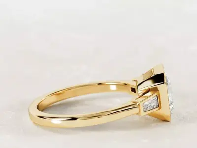 Three stone ring     002 3D print model