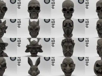 Masks Mega 3D Print Models - 100 different models 3D Model Collection