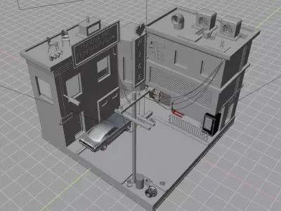 Cyber punk scene Free 3D model