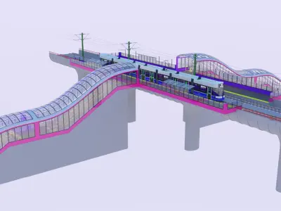 Zurich tram stop IV 3D model