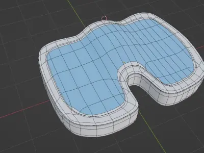 3D Gel Cushion  Seat Low-poly 3D model