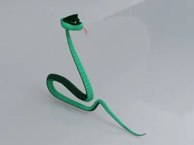 Cartoon Snake Low-poly 3D model