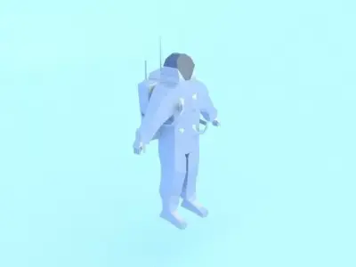 Low poly astronaut in spacesuit Free low-poly 3D model