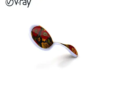 Decorative Floral Spoon D Model Pack Low-poly 3D model