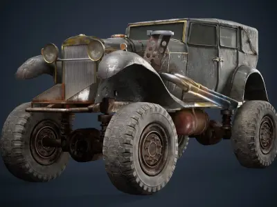 The BigBen huge post-apocalypse monster truck da1 Low-poly 3D model