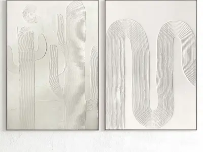 Plaster Two Photo Frame 202 Low-poly 3D model