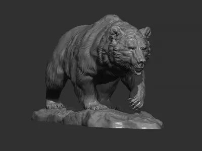 Bear walking 3D print model