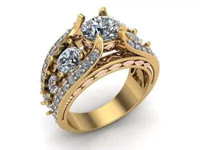 Luxury Diamond Ring - 210644 3D print model