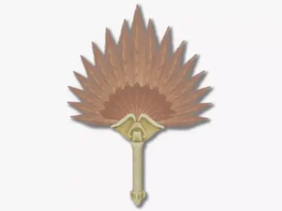Hand fan Low-poly 3D model