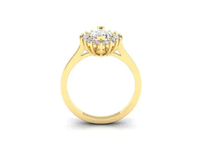 Marquees Diana Diamond Ring 3d Model and Render 3D print model