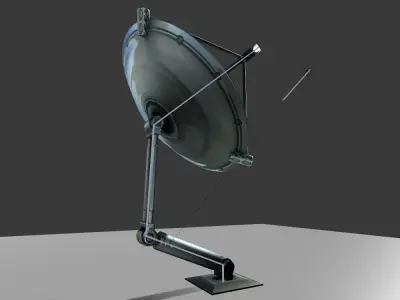Rigged satellite dishes Low-poly 3D model