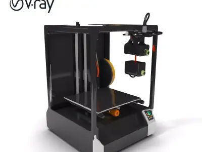 D Printer Model Pack with HighDetail Features Low-poly 3D model