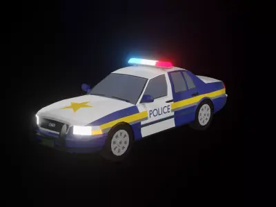 Police Car Low-poly 3D model 3