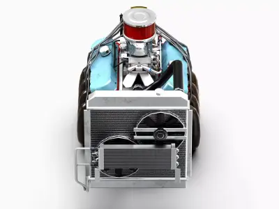 Chevy 454 Big Block V8 Engine Low-poly 3D model