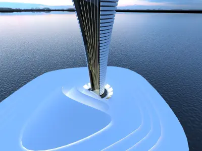 Futuristic  building   Low-poly 3D model