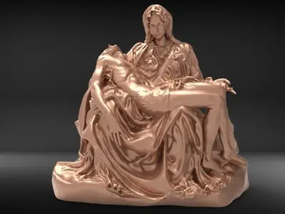 La Pieta Michelangelo  Holy Mary and Jesus Christ 3D model
