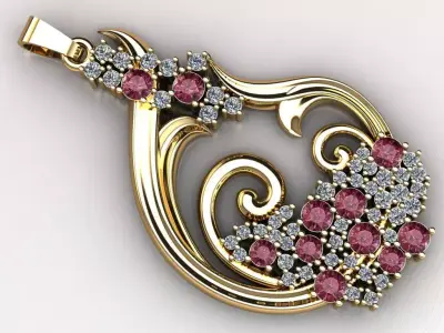 flora design pendant for women  3D print model