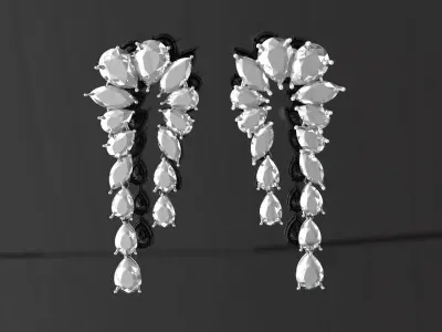 princess Rajwa diamond earring 3D print model
