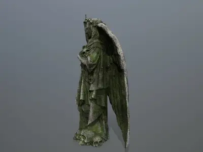 angel statue Low-poly 3D model