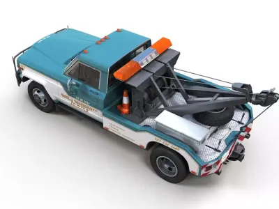 Jeep J20 Holmes tow truck Low-poly 3D model