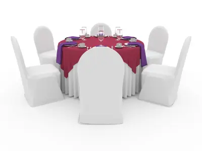 Banquet Table and Chair 41 3D model