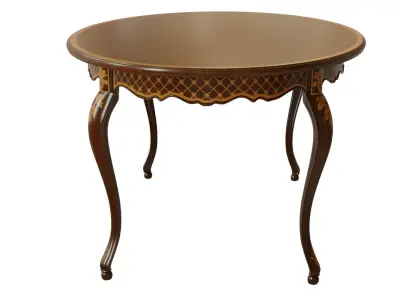 Classic table with inlaid veneer 1800 3D model