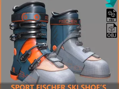 Sport Fischer Ski Shoes 3D model
