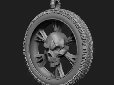Skull pendant jewelry Biker vol10 3D print model