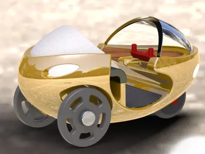 mini-car toy car with wheels and seat Free 3D model
