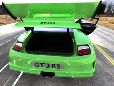 Rigged Porsche Gt3rs Low-poly 3D model