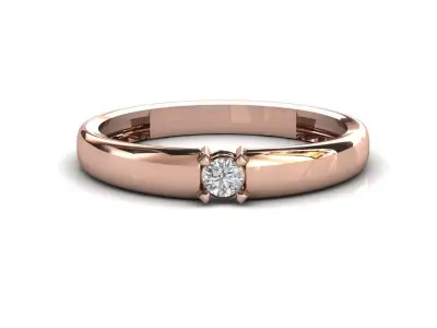 STL 3DM Print Ready Women Diamond Ring Lightweight Printable  3D print model 75