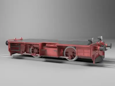 LDM-12 Diesel Shunter Locomotive Plus Boxcar Free 3D model