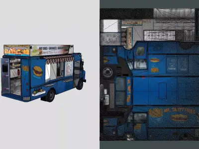 Morgan Olson Food Truck Mr Tasty  livery Low-poly 3D model