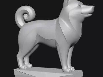 Shiba Inu Art Sculpture 3D print model
