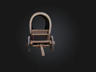 Covered Wagon  Rustic Journey Through Time 3D model