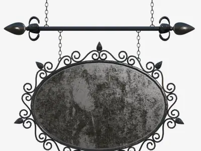 Signboards metal frame 3D Model Collection