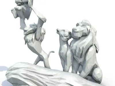 Lion King Low Poly 3D print model