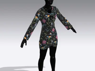 Woman Cloth Dress Low-poly 3D model