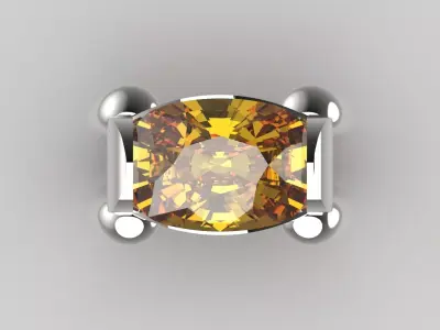 Luxury ring with citrine stone model gr0126 3D print model