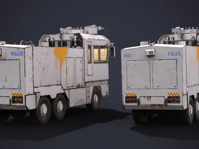 Police Car Water Cannon Hight Poly Low-poly 3D model