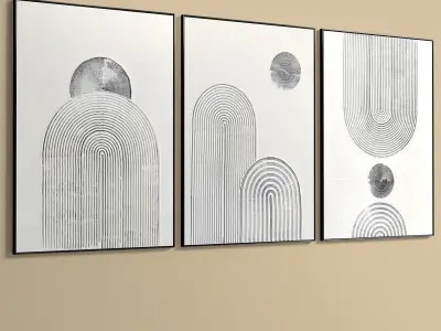 Abstract Painting Set of 3 pieces - No 10 Low-poly 3D model