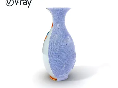 Floral Porcelain Vase Model Pack Low-poly 3D model