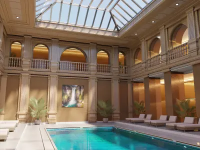 Classic Luxury Swimming Pool 3D model - blend - fbx - obj 3D model