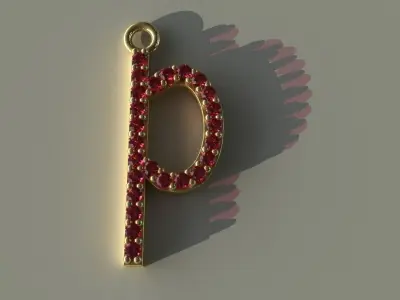 Diamond p Pendant Gold Silver Platinum Luxury Jewelry 3D print model