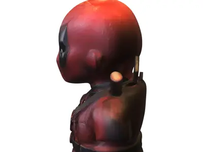 deadpool Bust Candle Figure Low-poly 3D model